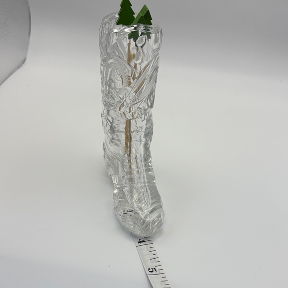 Elegant Clear Boot-Shaped Glass Vase - Store toothpicks or matches - Picture 3 of 5